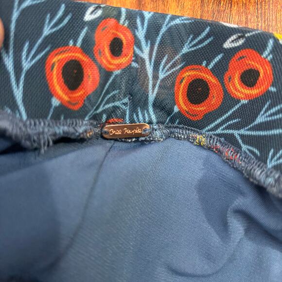 Free People Romi Mesh Mini Skirt Blue Floral Pull-On Stretch Small Women - Picture 7 of 7